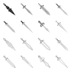 Isolated object of game  and armor  symbol. Collection of game  and blade  stock symbol for web.