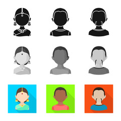 Vector illustration of imitator and resident sign. Collection of imitator and culture stock symbol for web.