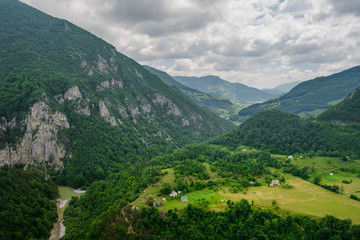 Beautiful Mountains of River Tara Canyon. Durmitor National Park in Montenegro, Balkans, Europe