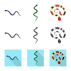 Vector design of mammal and danger icon. Collection of mammal and medicine vector icon for stock.