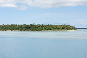 Tropical island with palm trees in Tonga
