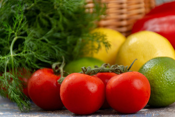 Fresh and raw vegetables