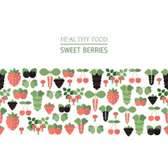 background with berries icons