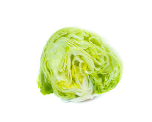 Green Iceberg lettuce on White Background