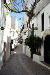 Fototapeta na wymiar Narrow streets of Old Town.Eivissa.Ibiza Island.