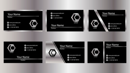 business cards with silver elements 90\50 mm