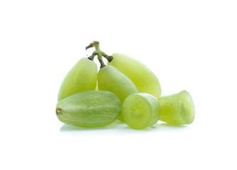 Green grape isolated on white background