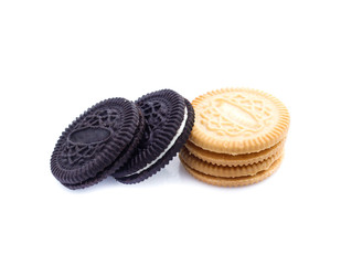 cookies with cream filling isolated on white background