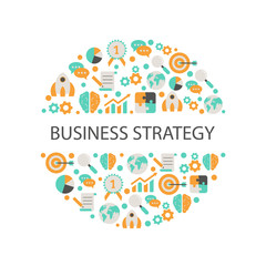 Background with business icons.