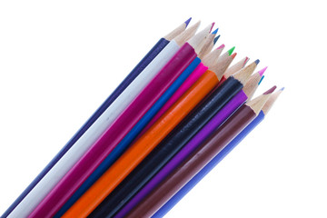 Color pencils isolated on white background.