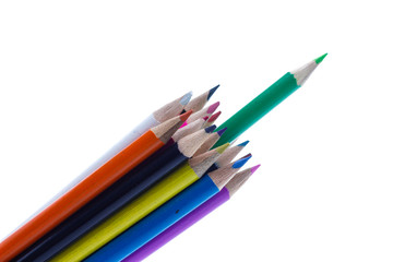Color pencils isolated on white background.