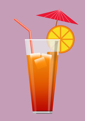 Cool non-alcoholic beverage for the beach with ice