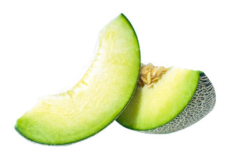 green melon isolated on white background