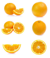 Set of orange isolated on white background