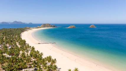 Naklejka premium Tropical white sand beach.Tropical Islands El Nido,Palawan,Philippines