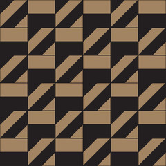 Geometric seamless pattern. Golden and black colors holiday collection. Merry Christmas and Happy New year. Abstract textured background design. Modern elegant wallpaper. Vector illustration.