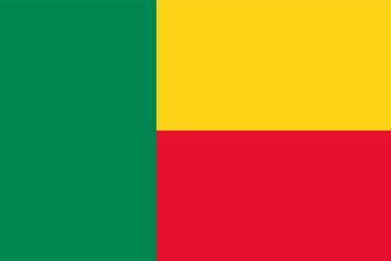 Flag Of Benin. Ratios and colors are observed.