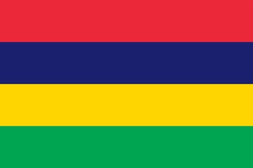 Flag Of Mauritius. Ratios and colors are observed.