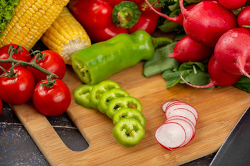 Fresh and raw vegetables