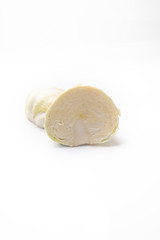 Head of white cabbage on a white background.