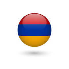 Armenia flag round glossy