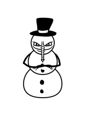 schneemann cool böse winter weihnachten kalt schnee basteln bauen schneeball spaß spielen comic cartoon lustig clipart