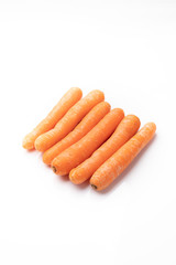 Carrot, young carrot on a white background.