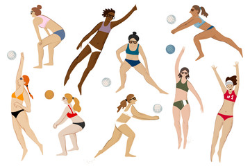 Beach volleyball players