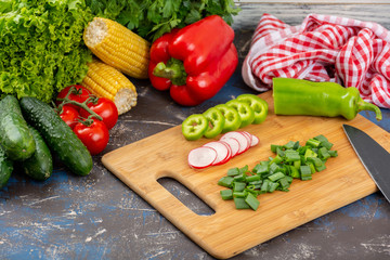 Fresh and raw vegetables