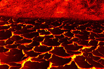 The surface of the lava, The red crack stage for background