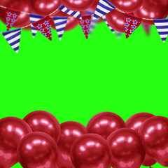 4th of July Background design for greeting cards against a green screen in super high resolution.