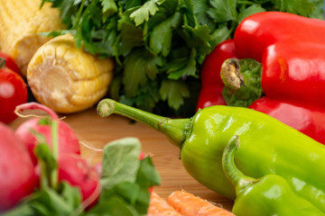 Fresh and raw vegetables