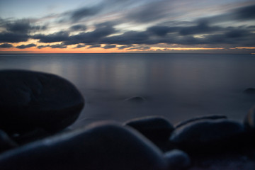 Sonnenuntergang mit stiller See