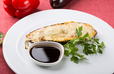 Zucchini baked with cheese