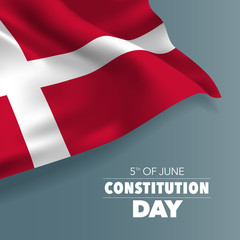 Denmark happy constitution day greeting card, banner vector illustration