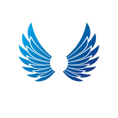 Fototapeta na wymiar Ancient Symbolic Wings emblem. Heraldic vector design element. Retro style label, heraldry logo.
