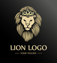 King Lion Head Logo Template, Brand Identity. Lion logo template. Vector illustration