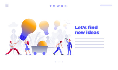 Find and hunt new ideas concept web site design template