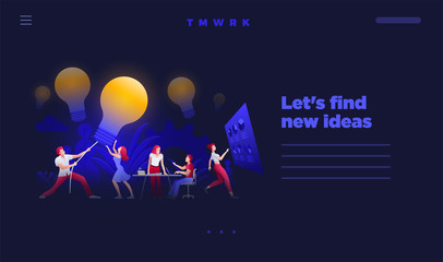 Find and hunt new ideas concept web site design template