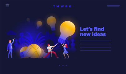 Find and hunt new ideas concept web site design template
