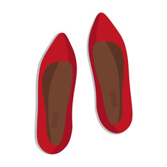 Womens classic Shoes on white background. Vector illustration.