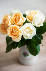 Yellow and white roses