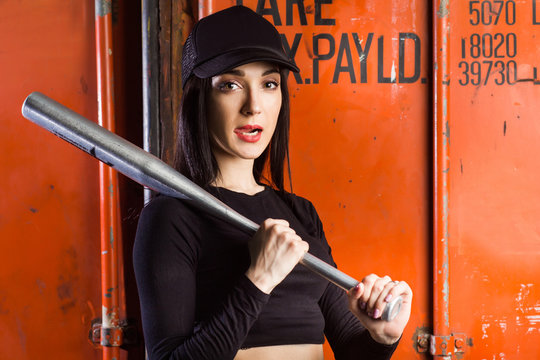 girl with a baseball bat