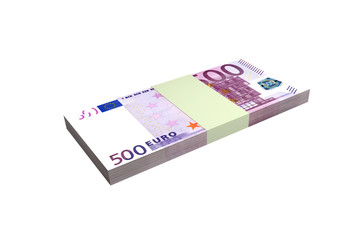 Stack of Five Hundred Euro Banknotes Render