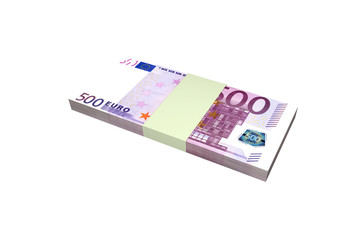 Stack of Five Hundred Euro Banknotes Render