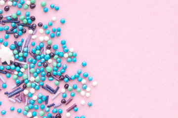 Colorful celebration background with candy.