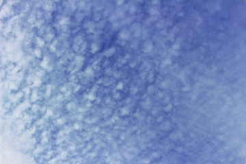 Fototapeta na wymiar Cirrocumulus cloud spreading in the blue sky