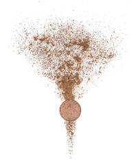explosion pills of herbs on isolated white background