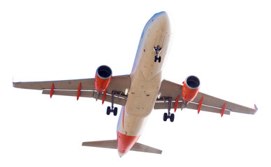 modern airplane on isolated white background
