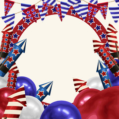 Fototapeta premium 4th of July Background design for greeting cards in super high resolution.